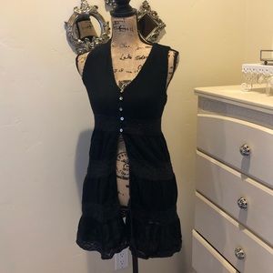 Black tunic boho shirt, size M